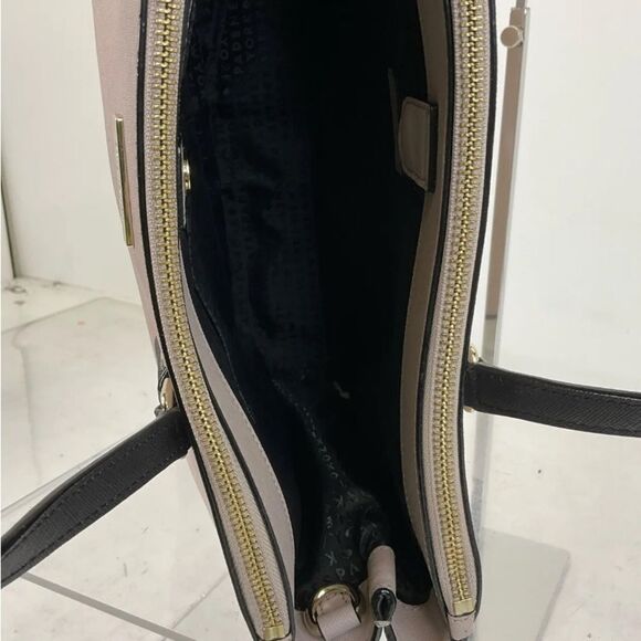 Kate Spade Leighann Saffiano Leather Satchel Almond Black - Picture 5 of 13